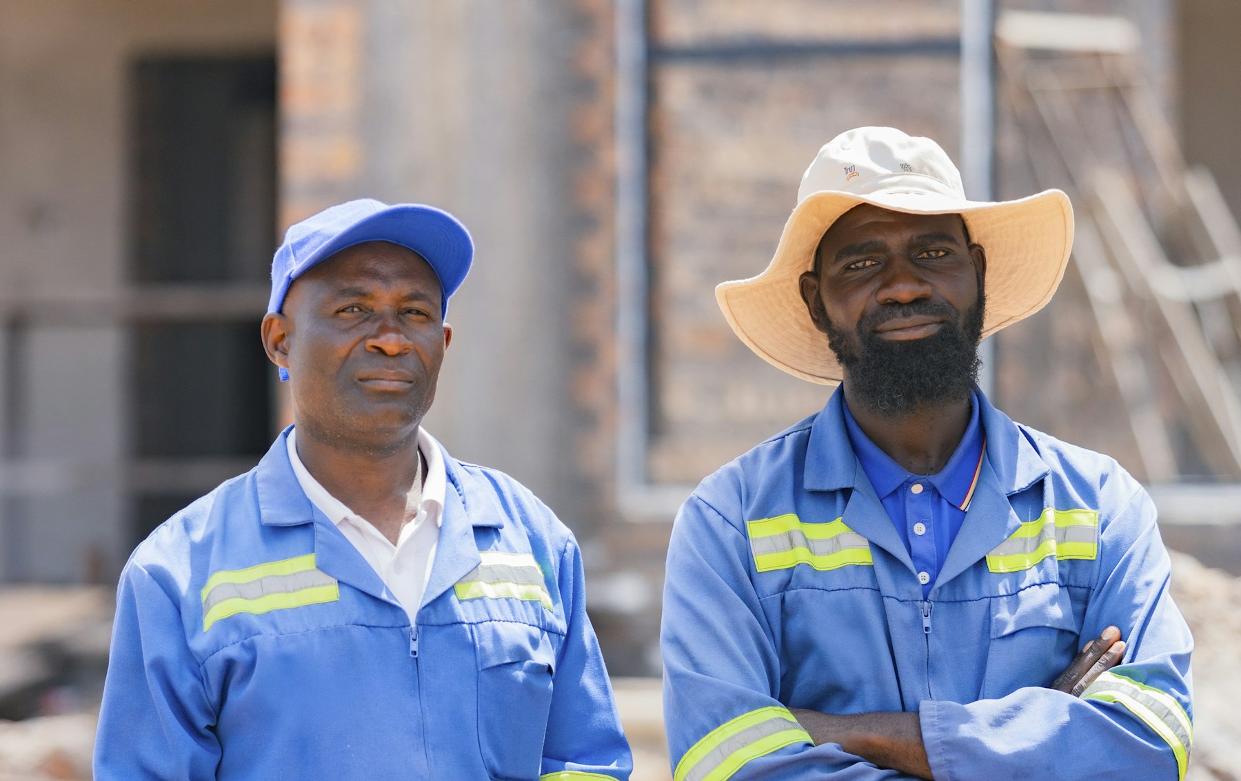 Workers on a commercial building site